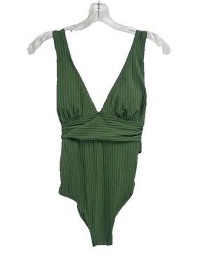 Cupshe Green One Piece Bathing Swim Suit Sz S NWT Island Girl Tropical Beach